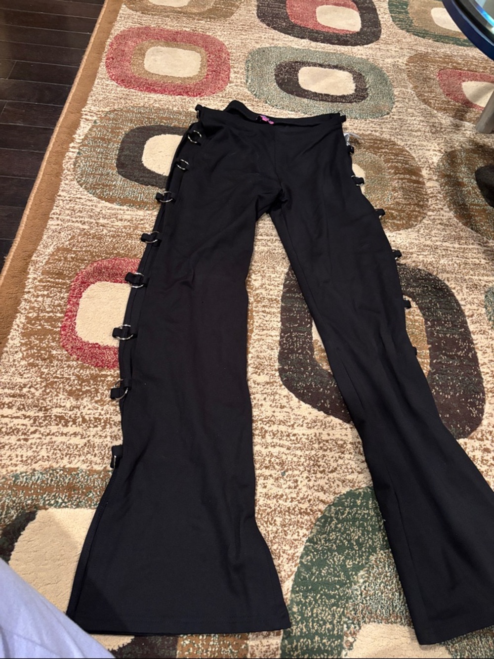 Edikted Black Side-Ring Flare Pants